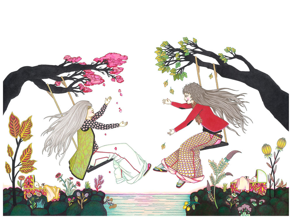 18_Balançoire - Illustrations du livre Une amie pour la vie. Editions Thierry Magnier_2012